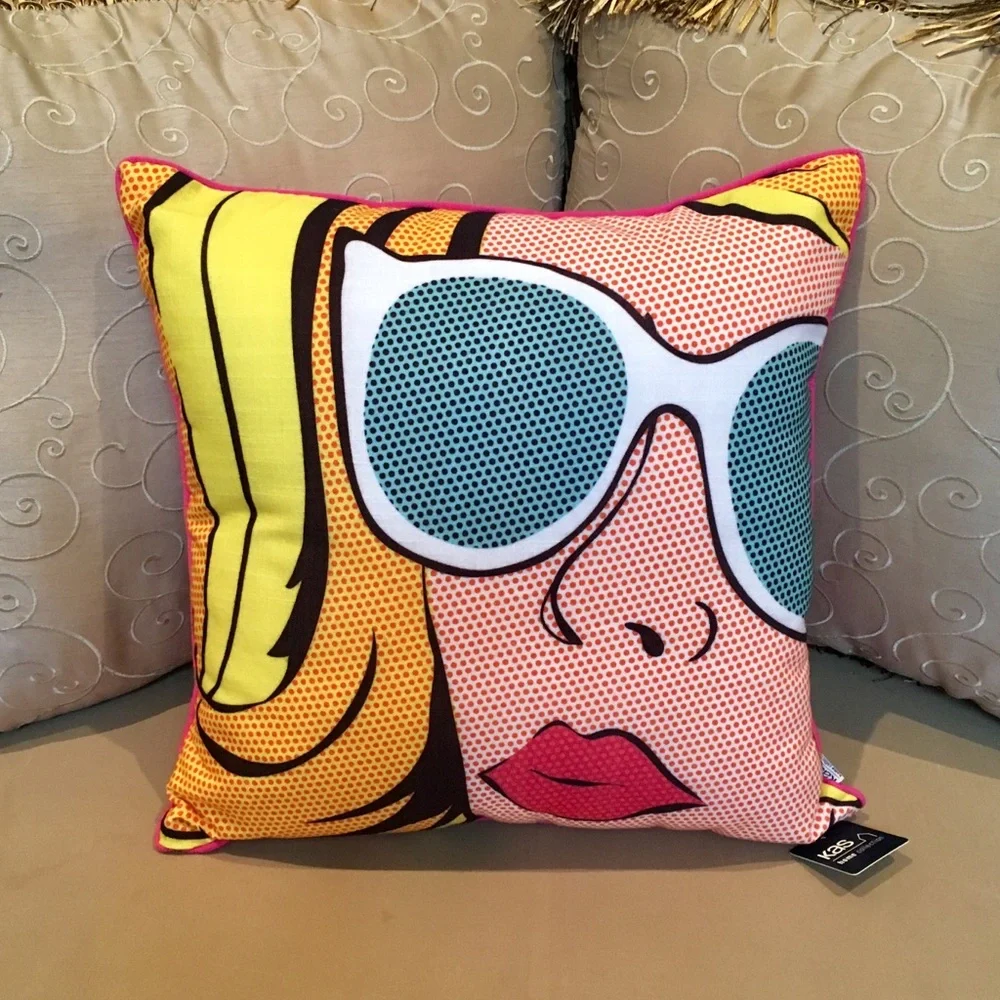 KAS Home Collection POP ART Pink Cushion